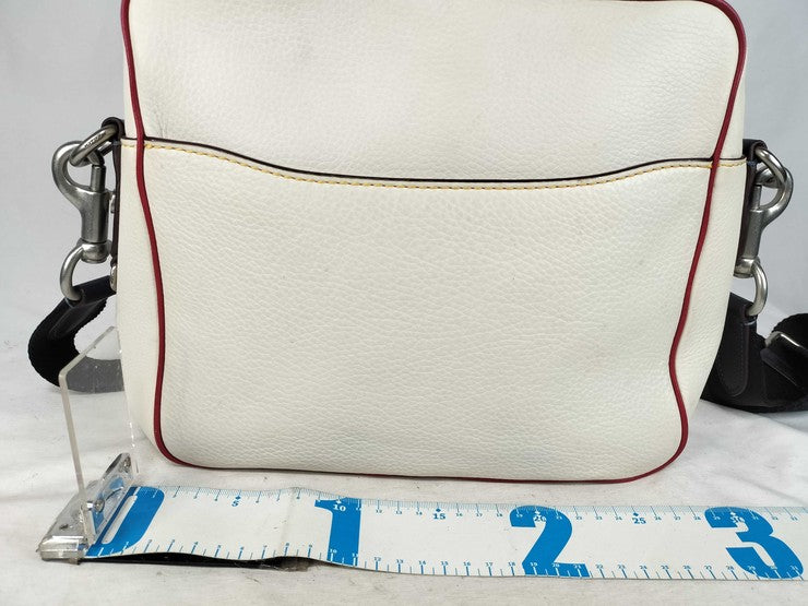 COACH コーチ ショルダーバッグ NASA コラボ 11114 チョーク マルチカラー系 グレインレザー メンズ シルバー金具 美品