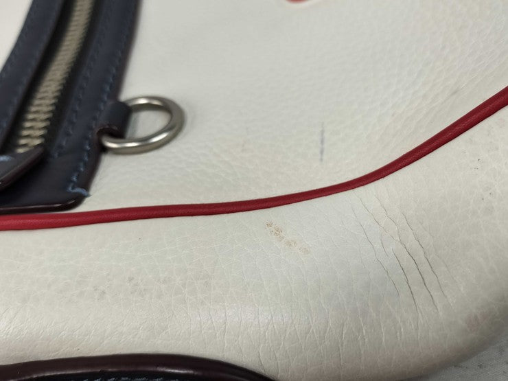 COACH コーチ ショルダーバッグ NASA コラボ 11114 チョーク マルチカラー系 グレインレザー メンズ シルバー金具 美品