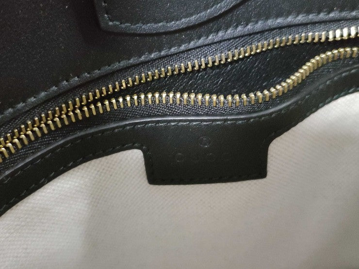 GUCCI グッチ ショルダーバッグ 73 ホースビット スモール バケットバッグ 833665 ブラック系 レザー レディース ゴールド金具 美品