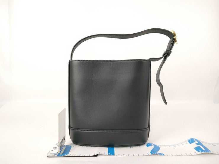 GUCCI グッチ ショルダーバッグ 73 ホースビット スモール バケットバッグ 833665 ブラック系 レザー レディース ゴールド金具 美品