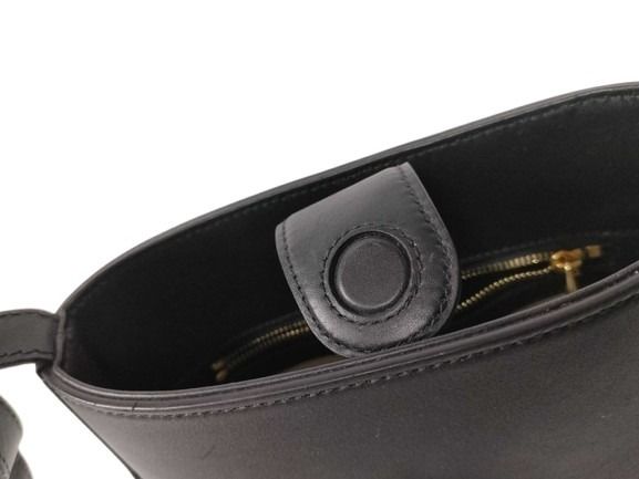 GUCCI グッチ ショルダーバッグ 73 ホースビット スモール バケットバッグ 833665 ブラック系 レザー レディース ゴールド金具 美品