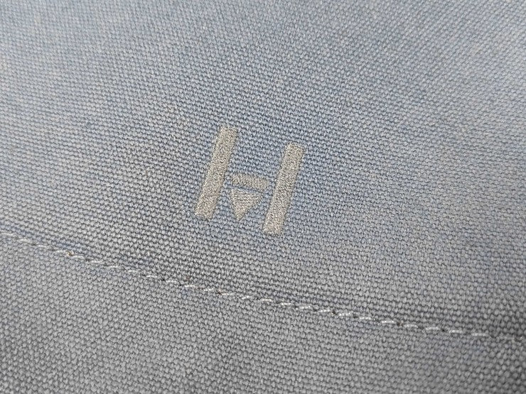 HERMES エルメス ポーチ カマイユ ネイビー系 ブラウン系 キャンバス×レザー ユニセックス シルバー金具 美品