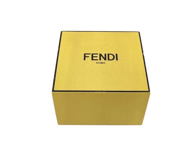 FENDI フェンディ ブレスレット シグネチャー ブレスレット 7AJ658 オレンジ シルバー カーキ系 ビーズ ファブリック メタル メンズ 美品