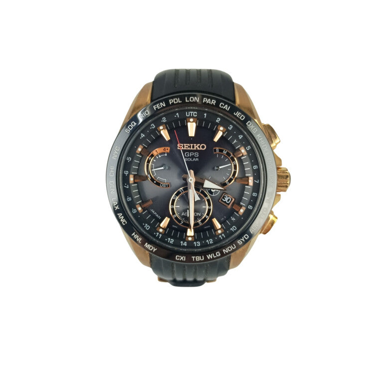 SEIKO セイコー 腕時計 アストロンGPS 8Xシリーズ デュアルタイム 8X53-0AC0 SBXB055 ブラック文字盤系 ステンレススチール 強化シリコン メンズ 美品