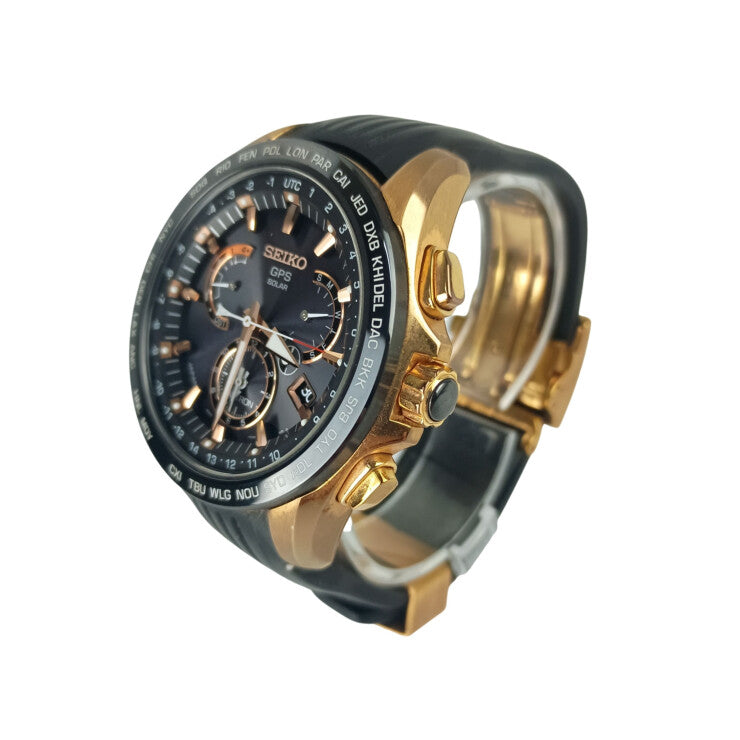 SEIKO セイコー 腕時計 アストロンGPS 8Xシリーズ デュアルタイム 8X53-0AC0 SBXB055 ブラック文字盤系 ステンレススチール 強化シリコン メンズ 美品