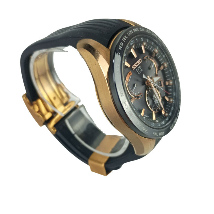 SEIKO セイコー 腕時計 アストロンGPS 8Xシリーズ デュアルタイム 8X53-0AC0 SBXB055 ブラック文字盤系 ステンレススチール 強化シリコン メンズ 美品