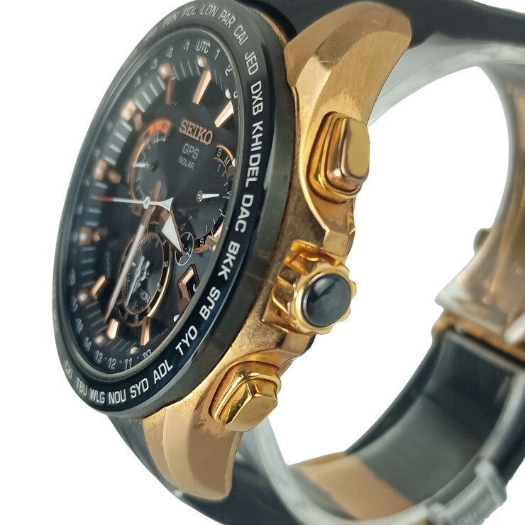 SEIKO セイコー 腕時計 アストロンGPS 8Xシリーズ デュアルタイム 8X53-0AC0 SBXB055 ブラック文字盤系 ステンレススチール 強化シリコン メンズ 美品