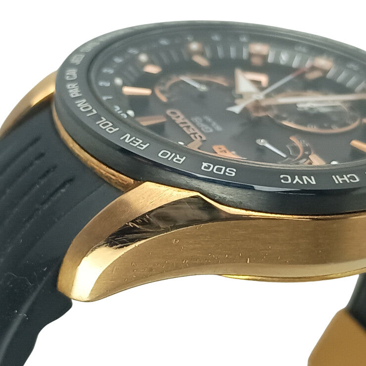 SEIKO セイコー 腕時計 アストロンGPS 8Xシリーズ デュアルタイム 8X53-0AC0 SBXB055 ブラック文字盤系 ステンレススチール 強化シリコン メンズ 美品