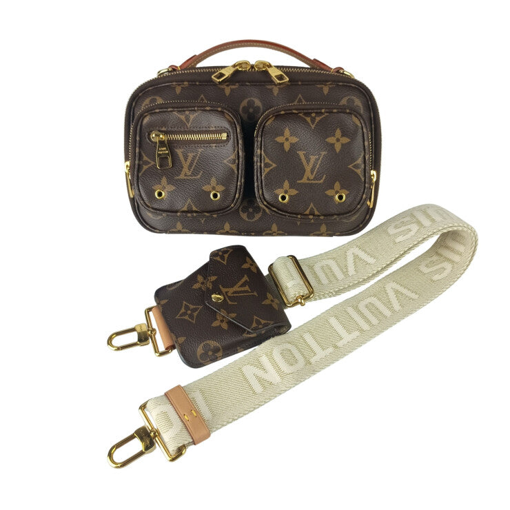 LOUIS VUITTON ルイヴィトン ショルダーバッグ ユーティリティクロスボディ M80446 ブラウン系 モノグラム ユニセックス ゴールド金具 美品