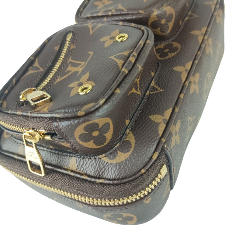 LOUIS VUITTON ルイヴィトン ショルダーバッグ ユーティリティクロスボディ M80446 ブラウン系 モノグラム ユニセックス ゴールド金具 美品