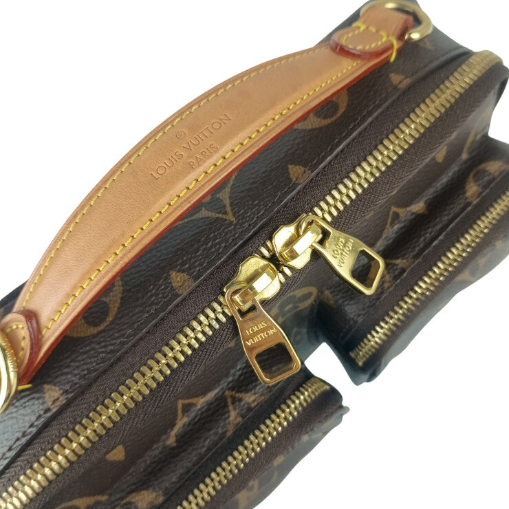 LOUIS VUITTON ルイヴィトン ショルダーバッグ ユーティリティクロスボディ M80446 ブラウン系 モノグラム ユニセックス ゴールド金具 美品