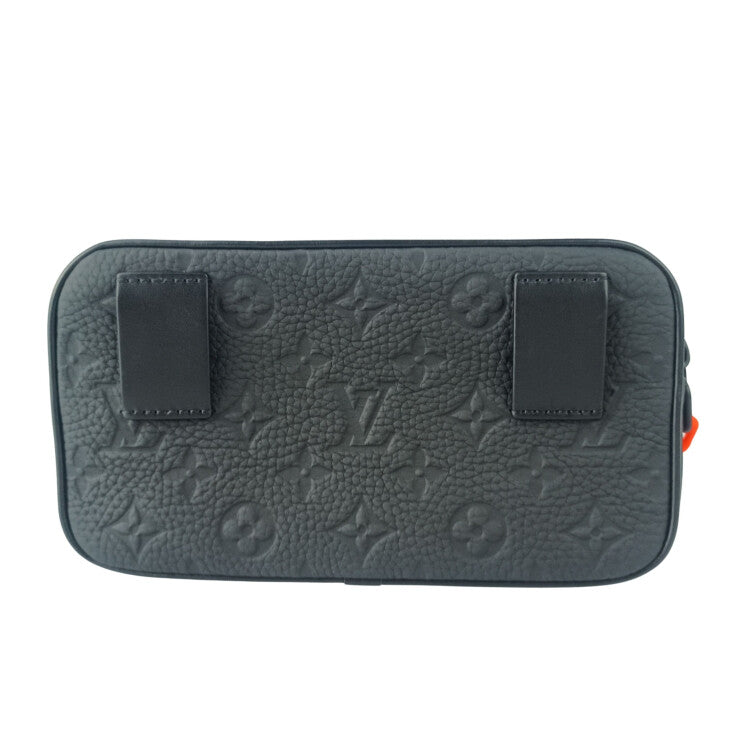 LOUIS VUITTON ルイヴィトン ボディバッグ ポシェットヴォルガ M53550 ブラック オレンジ系 トリヨンレザー ユニセックス モノグラム ウエストバッグ 美品