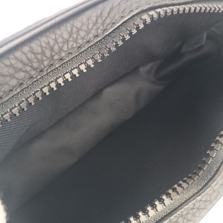 LOUIS VUITTON ルイヴィトン ボディバッグ ポシェットヴォルガ M53550 ブラック オレンジ系 トリヨンレザー ユニセックス モノグラム ウエストバッグ 美品