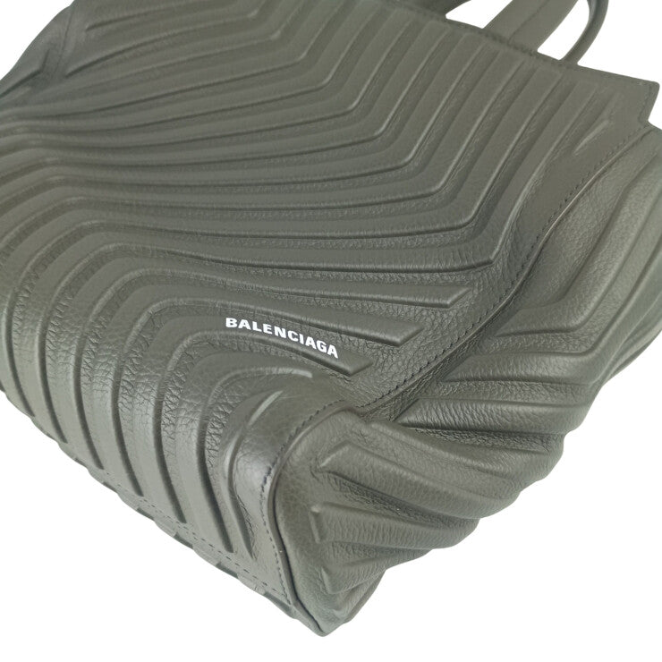 BALENCIAGA バレンシアガ ハンドバッグ カージップイーストウエスト 715048 カーキ系 レザー レディース 2WAY ショルダーバッグ 美品
