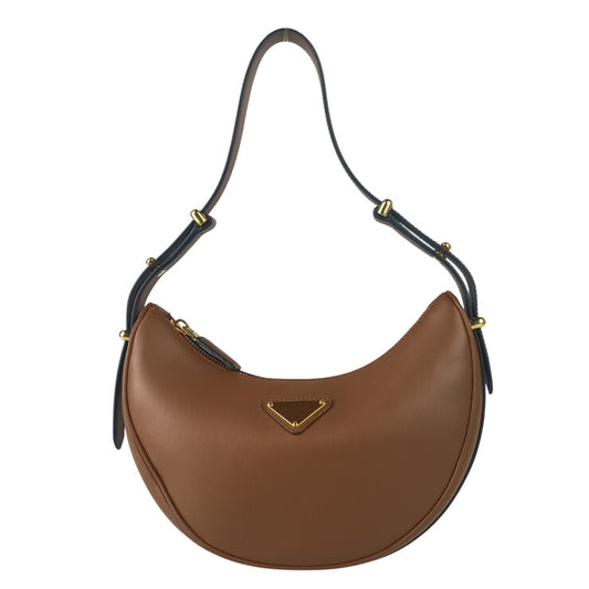 PRADA プラダ ハンドバッグ アーケ スモール 1BC194 ブラウン系 レザー レディース トライアングルロゴ ゴールド金具 超美品
