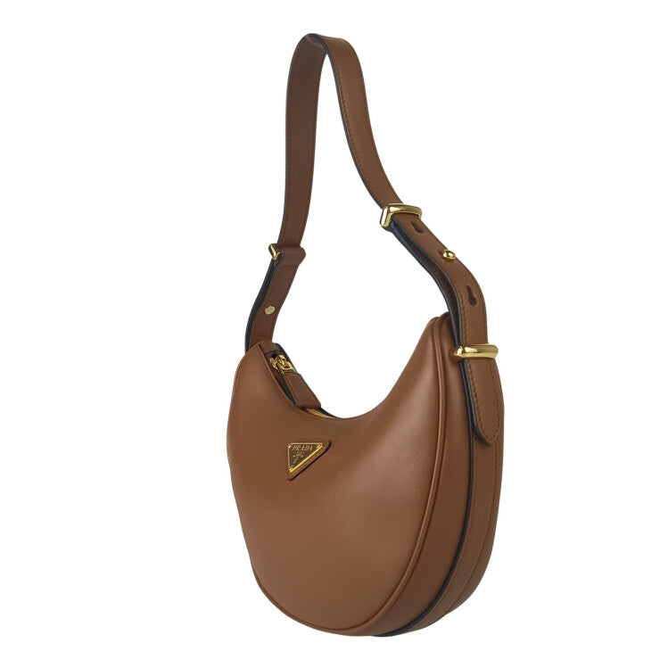 PRADA プラダ ハンドバッグ アーケ スモール 1BC194 ブラウン系 レザー レディース トライアングルロゴ ゴールド金具 超美品