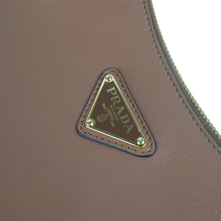 PRADA プラダ ハンドバッグ アーケ スモール 1BC194 ブラウン系 レザー レディース トライアングルロゴ ゴールド金具 超美品