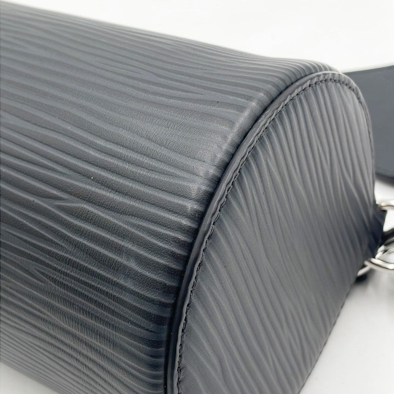LOUIS VUITTON ルイヴィトン ハンドバッグ ソフト･ポロションPM M24324 ブラック エピ ユニセックス 2WAY シルバー金具 超美品