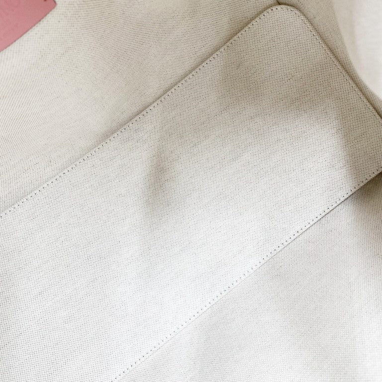 VALENTINO GARAVANI ヴァレンティノ ガラヴァーニ ハンドバッグ アンティーブ ミディアム ベージュ ピンク キャンバス レザー レディース 美品