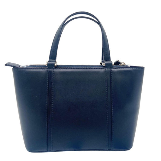 BURBERRY バーバリー ハンドバッグ ノバチェック ネイビー レザー レディース シルバー金具 美品