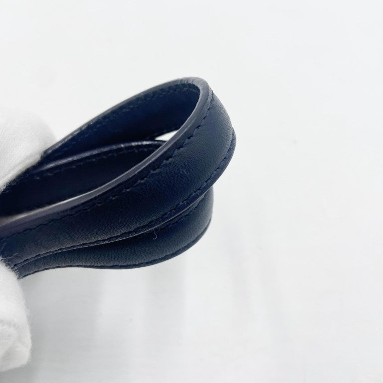 BURBERRY バーバリー ハンドバッグ ノバチェック ネイビー レザー レディース シルバー金具 美品