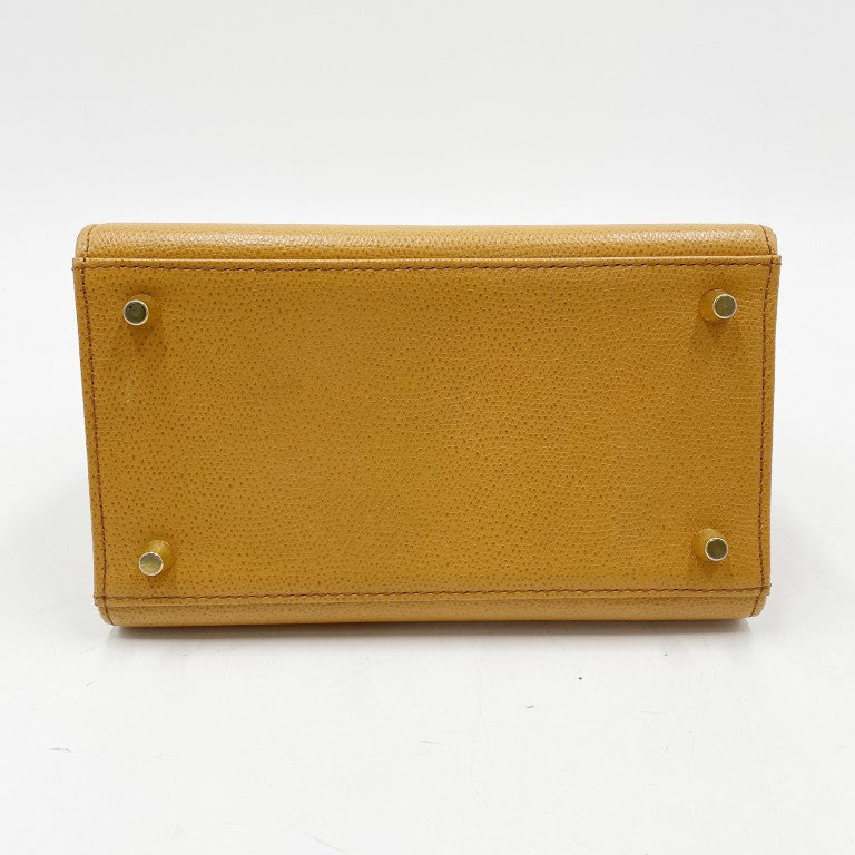 GIANNI VERSACE ヴェルサーチェ ハンドバッグ サンバースト キャメル レザー レディース 2WAY ゴールド金具