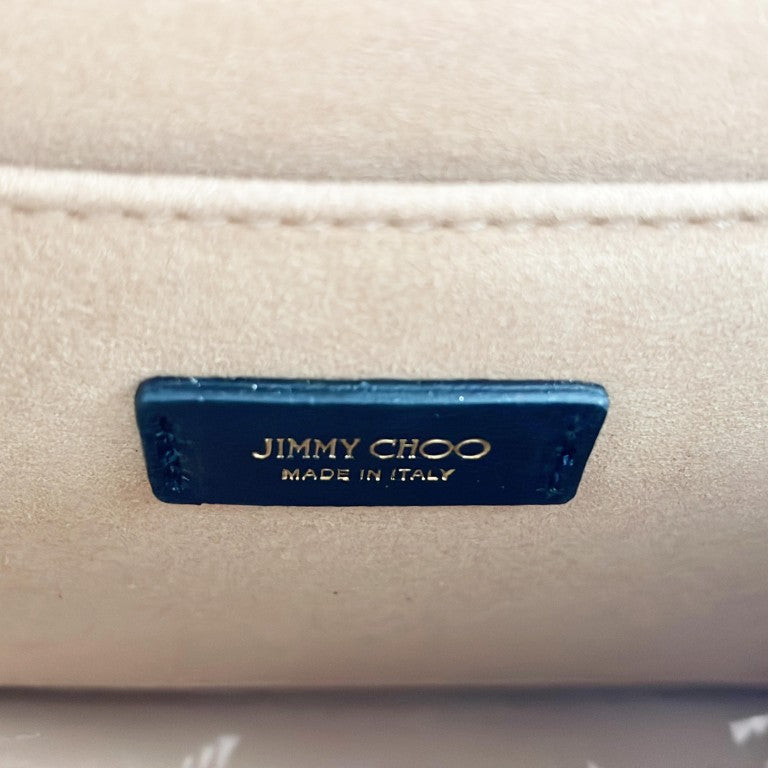 JIMMY CHOO ジミーチュウ ショルダーバッグ ヴァレンヌ ショルダーバッグ XS ブラック レザー レディース ラインストーン フェイクパール ゴールド金具 美品