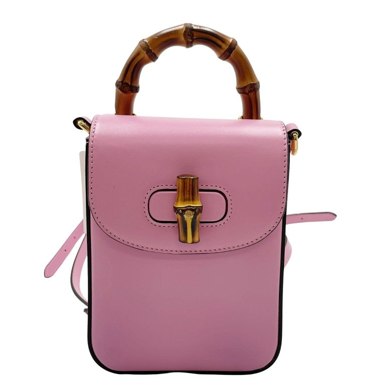 GUCCI グッチ ハンドバッグ バンブーライン 702106 ピンク カーフ レディース 3WAY 超美品