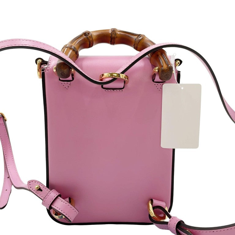 GUCCI グッチ ハンドバッグ バンブーライン 702106 ピンク カーフ レディース 3WAY 超美品