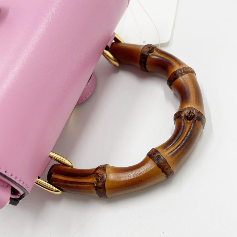 GUCCI グッチ ハンドバッグ バンブーライン 702106 ピンク カーフ レディース 3WAY 超美品