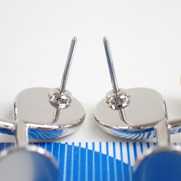 HERMES エルメス ピアス コルH ブラック シルバー ステンレス レディース 美品