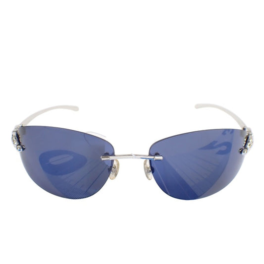 Cartier カルティエ サングラス パンテール T8200614 ブルー シルバー メタル ユニセックス 美品