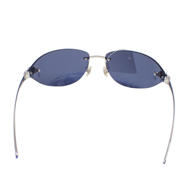 Cartier カルティエ サングラス パンテール T8200614 ブルー シルバー メタル ユニセックス 美品