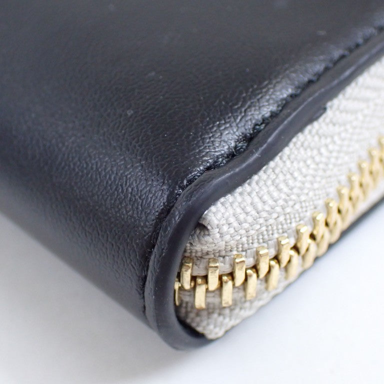 STELLA McCARTNEY ステラマッカートニー 財布 700251 W8856 ブラック ポリウレタン ユニセックス ラウンドファスナー長財布 パンチング ゴールド金具 美品