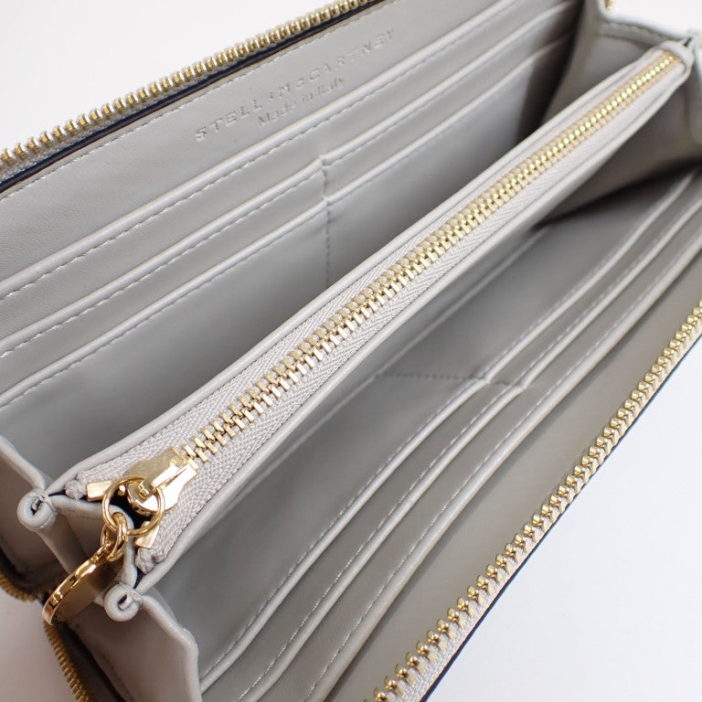 STELLA McCARTNEY ステラマッカートニー 財布 700251 W8856 ブラック ポリウレタン ユニセックス ラウンドファスナー長財布 パンチング ゴールド金具 美品