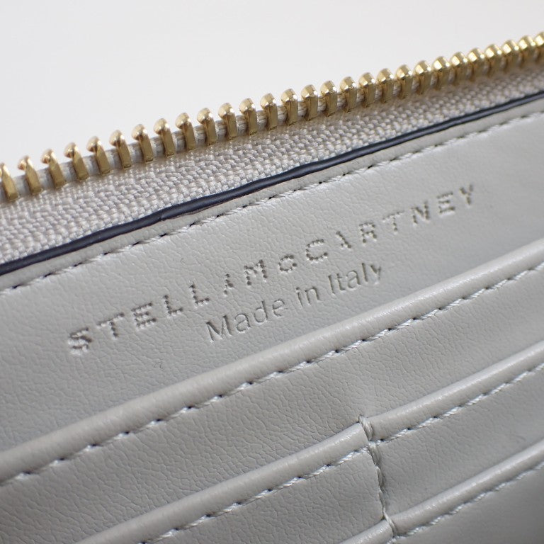 STELLA McCARTNEY ステラマッカートニー 財布 700251 W8856 ブラック ポリウレタン ユニセックス ラウンドファスナー長財布 パンチング ゴールド金具 美品