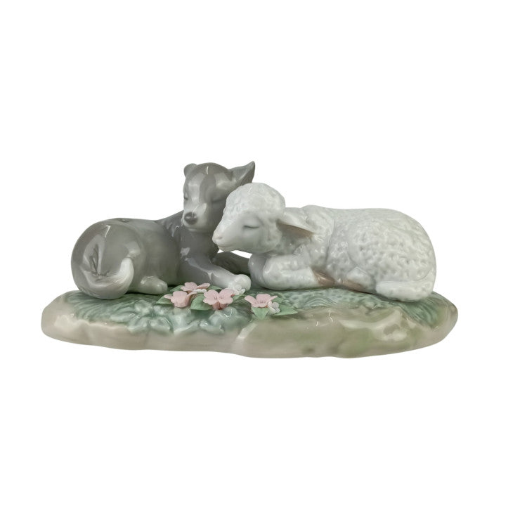 LLADRO リヤドロ 置物 平和の王国（狼と子羊） 6925 マルチカラー ポーセリン ユニセックス 絶版 美品