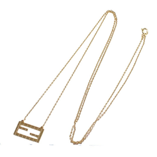 FENDI フェンディ ネックレス エフ イズ 8AH591 ゴールド メタル レディース 美品