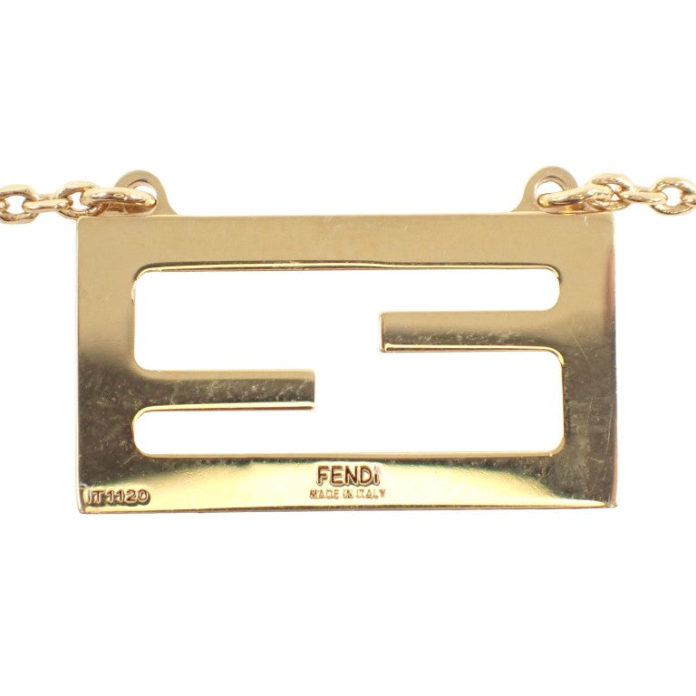 FENDI フェンディ ネックレス エフ イズ 8AH591 ゴールド メタル レディース 美品