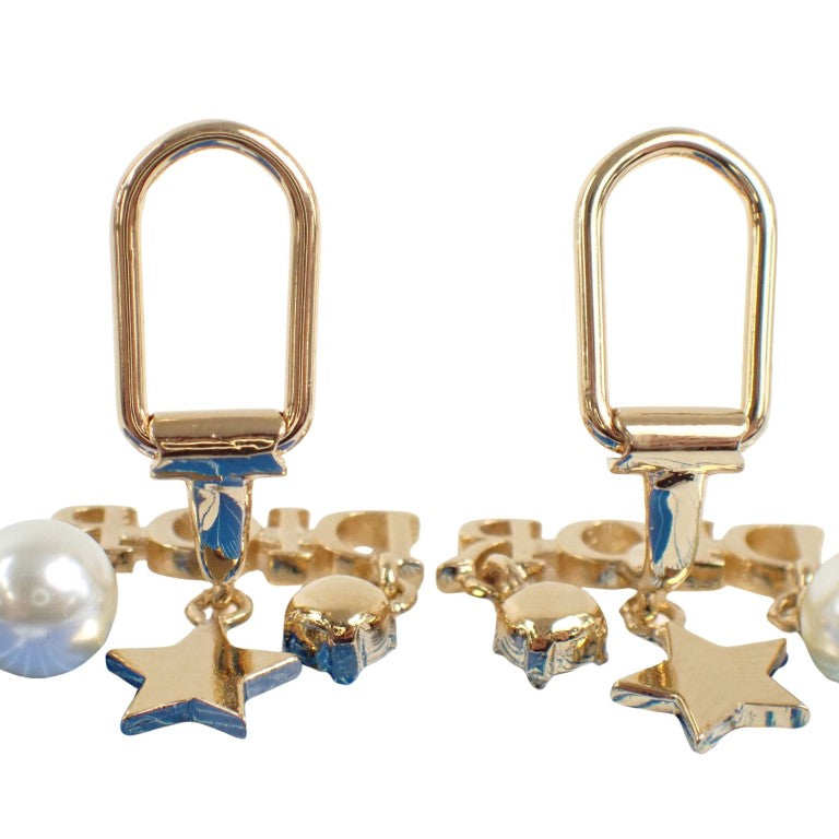 Christian Dior クリスチャン ディオール イヤリング DIO(R)EVOLUTION E1680DVORS ゴールド ホワイト メタル レディース 美品