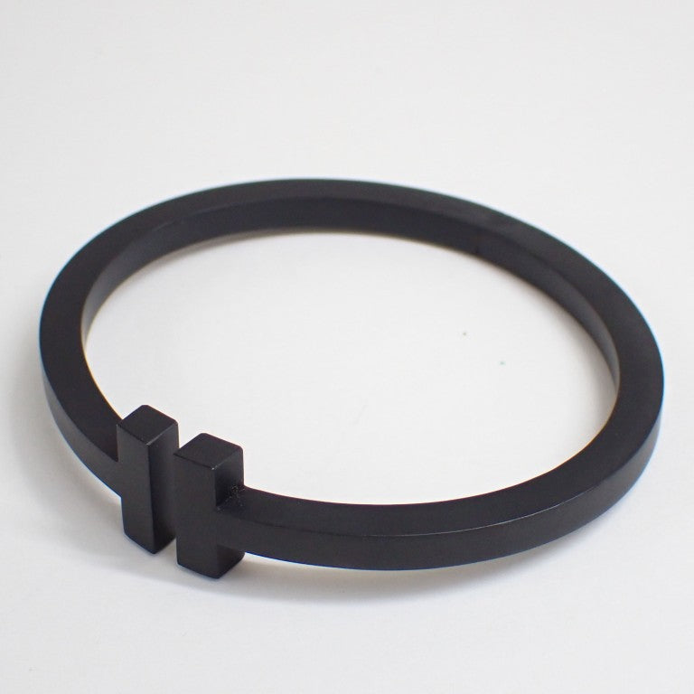 Tiffany&Co. ティファニー バングル Tスクエア ブラック ステンレス レディース 美品