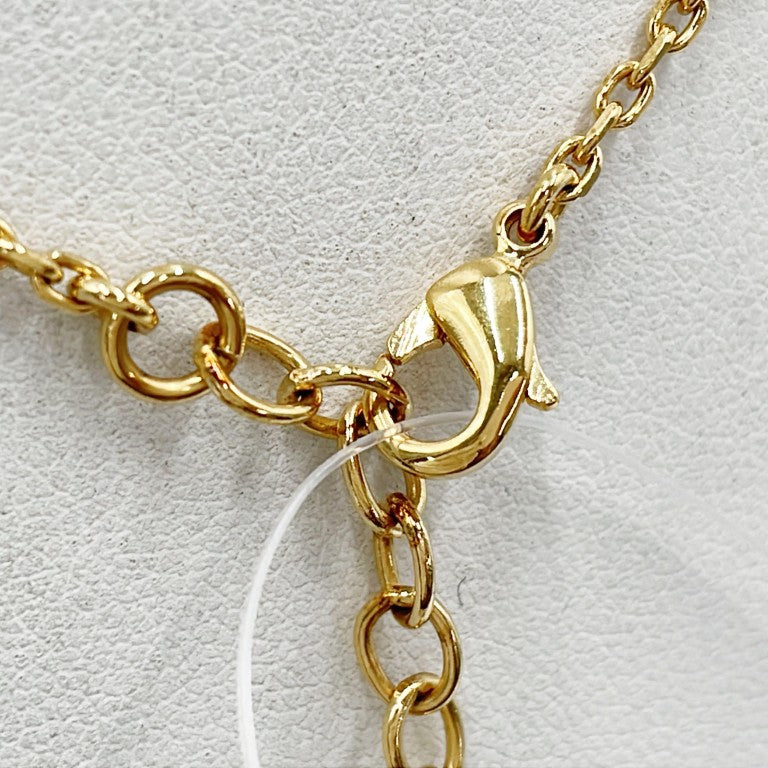 Christian Dior クリスチャン ディオール ネックレス Dio(r)evolution ゴールド メタル レディース ラインストーン ロゴ 美品