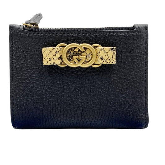 GUCCI グッチ 財布 インターロッキングG 750459 ブラック レザー レディース 2つ折り財布 新品未使用展示品