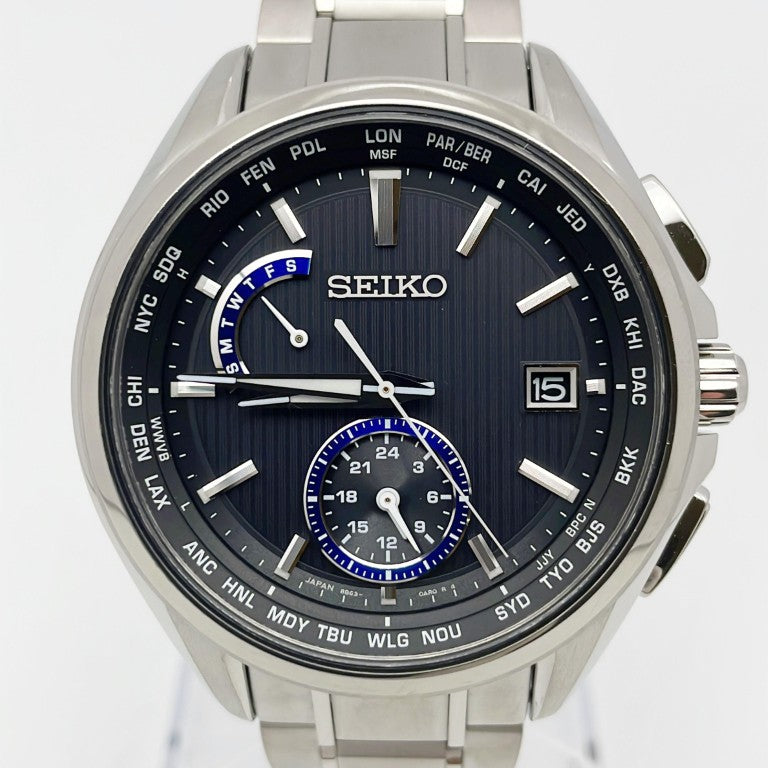 SEIKO セイコー 時計 ブライツ スタンダードライン SAGA289 8B630AV0 ブラック シルバー チタン メンズ アナログ 美品