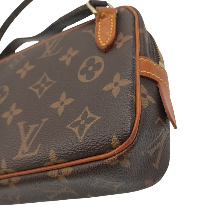 LOUIS VUITTON ルイヴィトン ショルダーバッグ モノグラム マルリー バンドリエール M51828 ブラウン PVC レザー ユニセックス ポシェット 美品