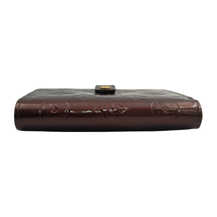 LOUIS VUITTON ルイヴィトン 二つ折り財布 モノグラム ヴェルニ ポルトフォイユ ヴィエノワ M93521 アマラント パテントレザー レディース がま口 超美品