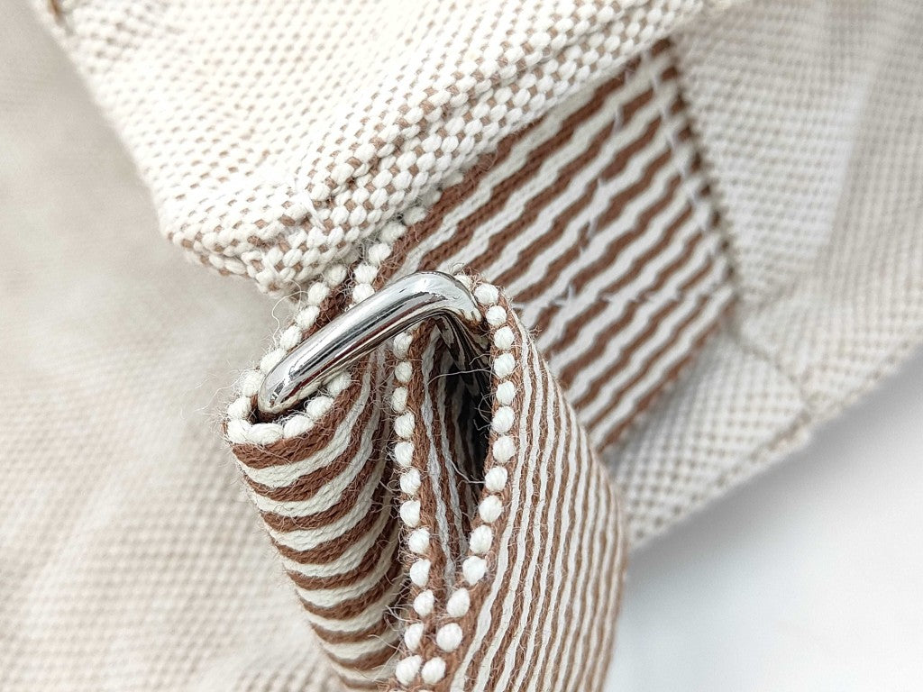 HERMES エルメス ショルダーバッグ ニューフールトゥ バサスPM ブラウン系 キャンバス レザー ユニセックス シルバー金具