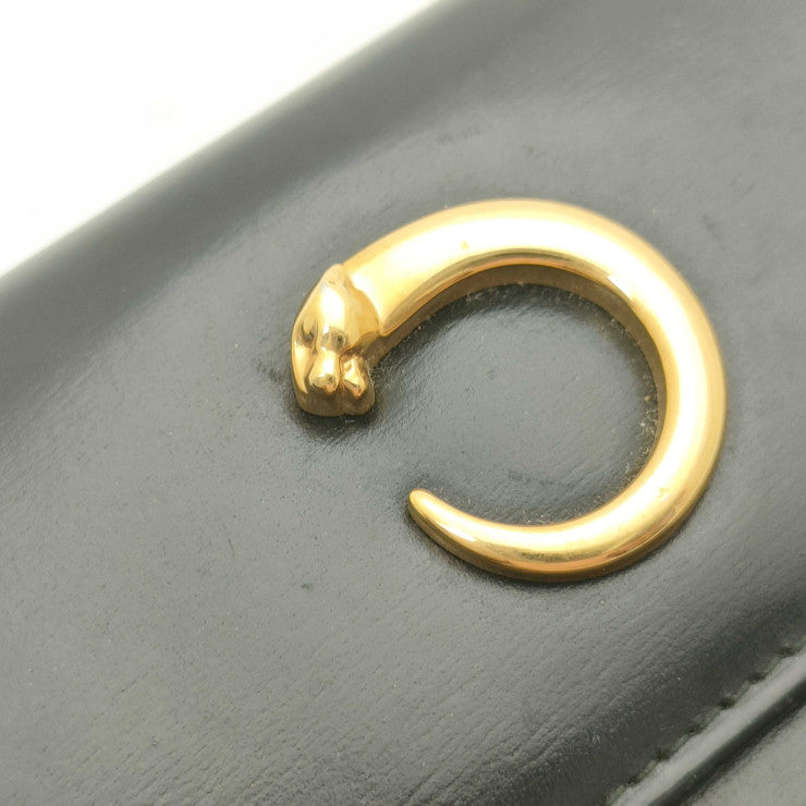 Cartier カルティエ 財布 パンテール ブラック レザー レディース 三つ折り 財布 ゴールド金具