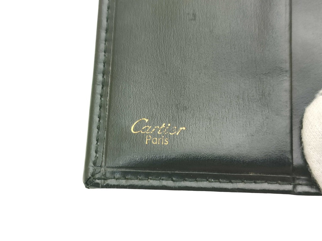 Cartier カルティエ 財布 パンテール ブラック レザー レディース 三つ折り 財布 ゴールド金具