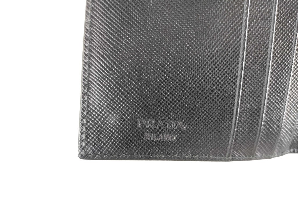 PRADA プラダ 財布 トライアングルロゴ ブラック ナイロン ユニセックス Wホック 二つ折り財布 三角ロゴマーク